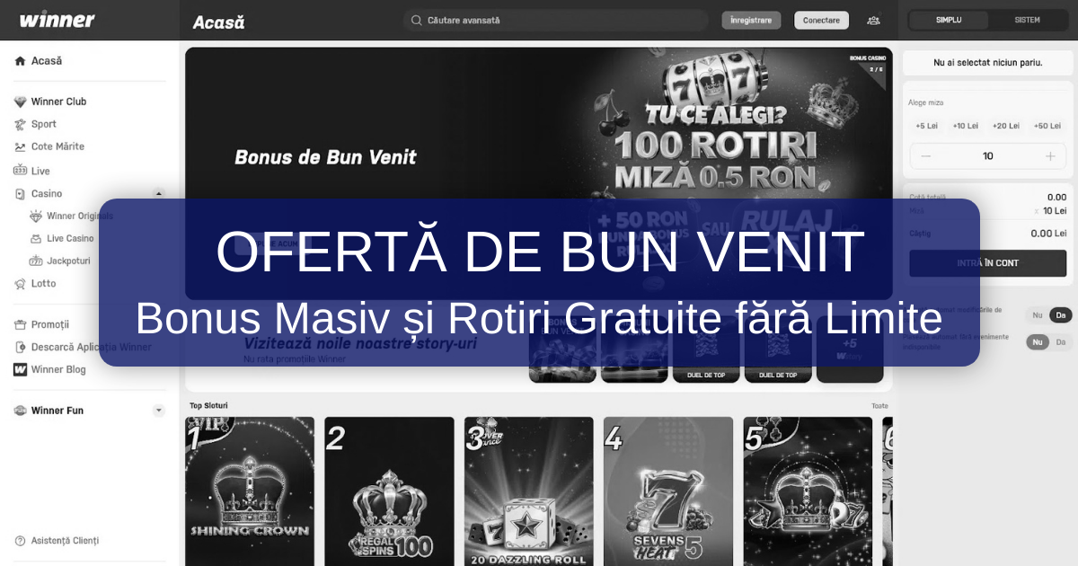 Winner Casino România: site oficial pentru jucători